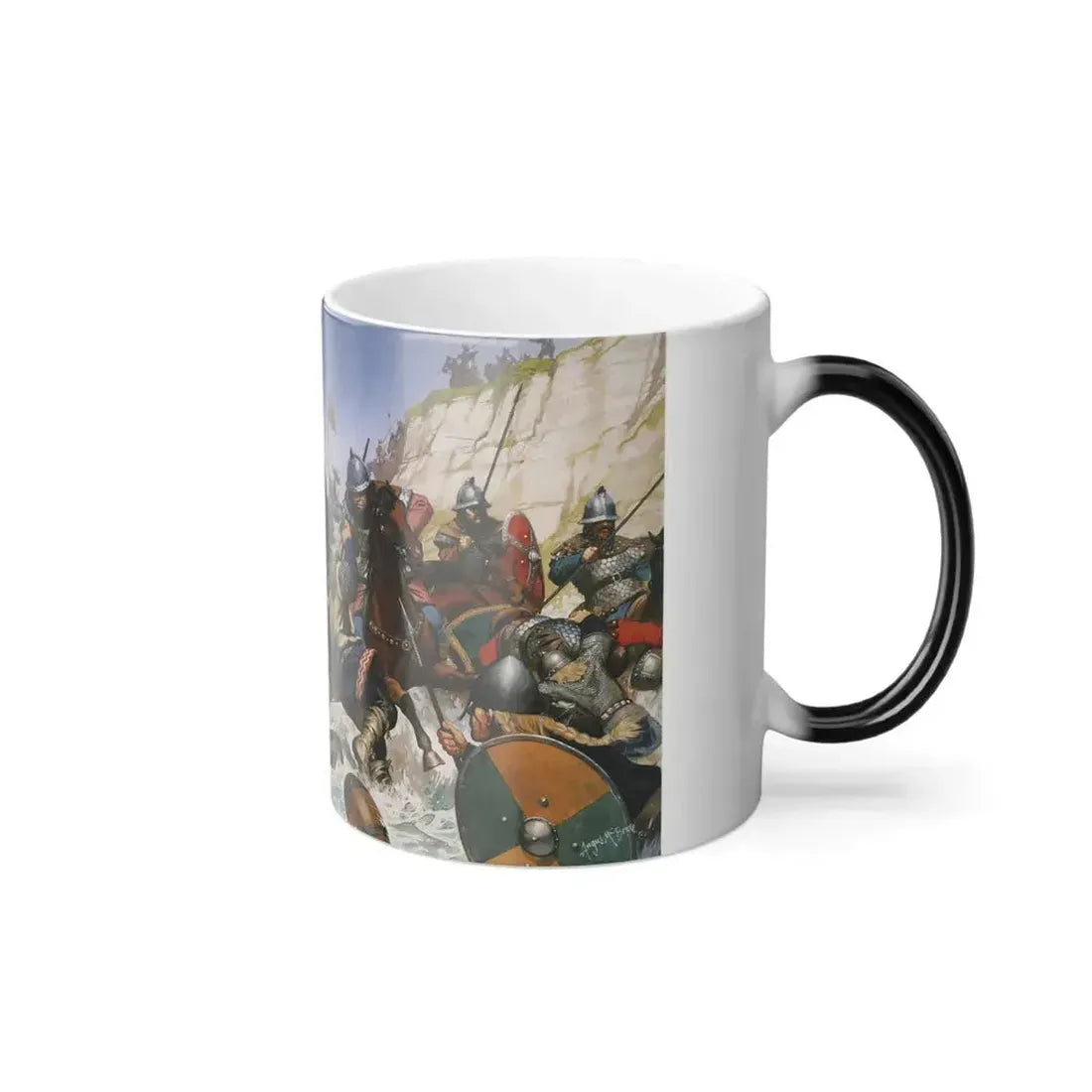 Carolingiens vs Vikings by Angus McBride - Color Changing Mug 11oz - Go Mug Yourself