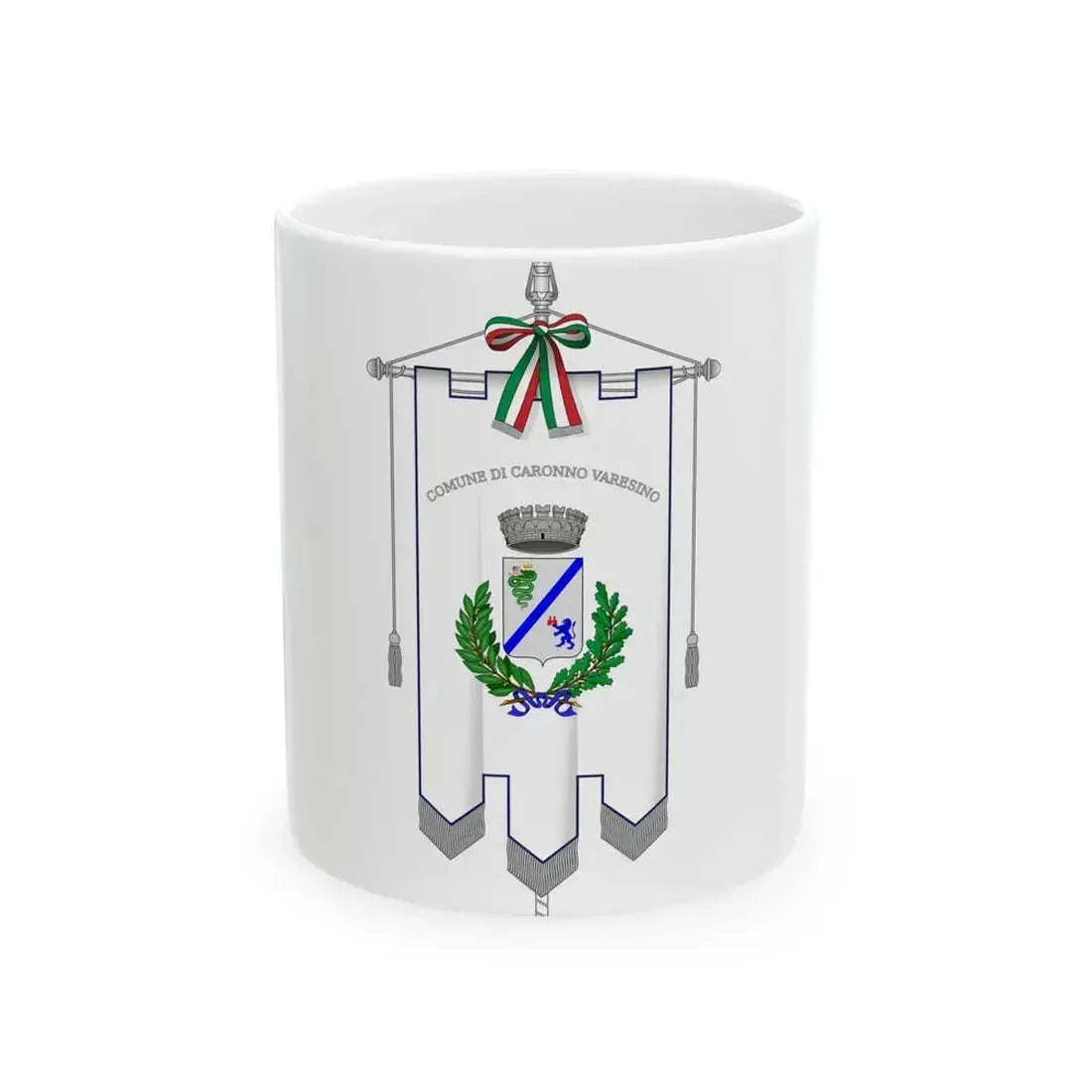 Caronno Varesino-Gonfalone (Italy) White Coffee Mug 11oz - Go Mug Yourself