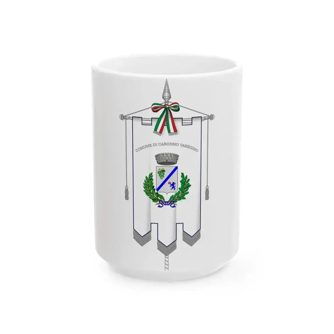 Caronno Varesino-Gonfalone (Italy) White Coffee Mug 15oz - Go Mug Yourself