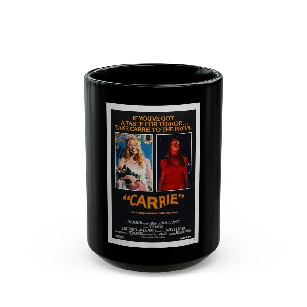 CARRIE 1976 Movie Poster - Black Coffee Mug 15oz - Go Mug Yourself