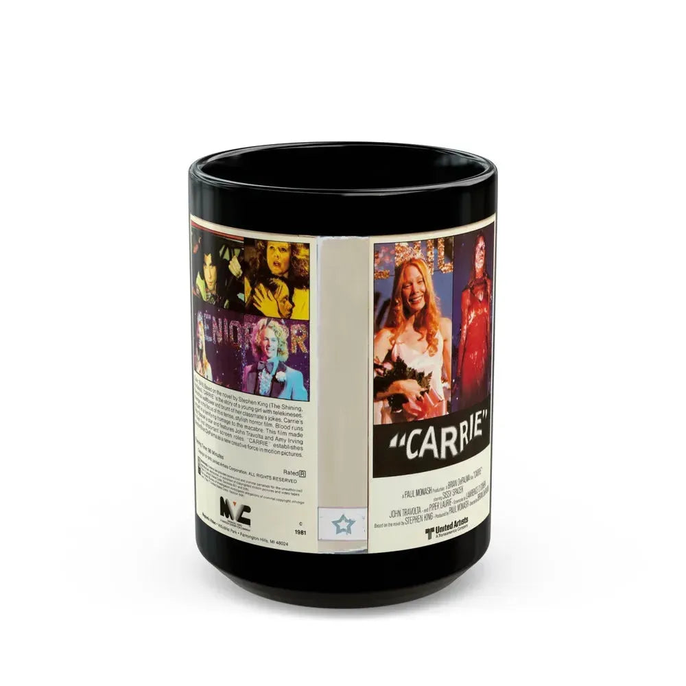 CARRIE (VHS COVER) - Black Coffee Mug 15oz - Go Mug Yourself