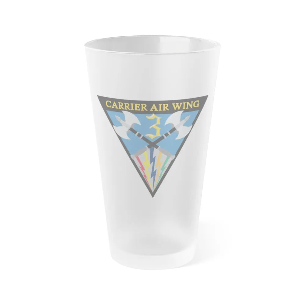 Carrier Air Wing 3 (U.S. Navy) Frosted Pint Glass 16oz-Go Mug Yourself