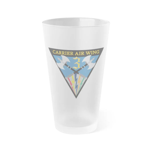 Carrier Air Wing 3 (U.S. Navy) Frosted Pint Glass 16oz-Go Mug Yourself