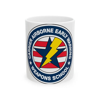 Carrier Airborne Early Warning Weapons School Bolt (U.S. Navy) White Coffee Mug-11oz-Go Mug Yourself