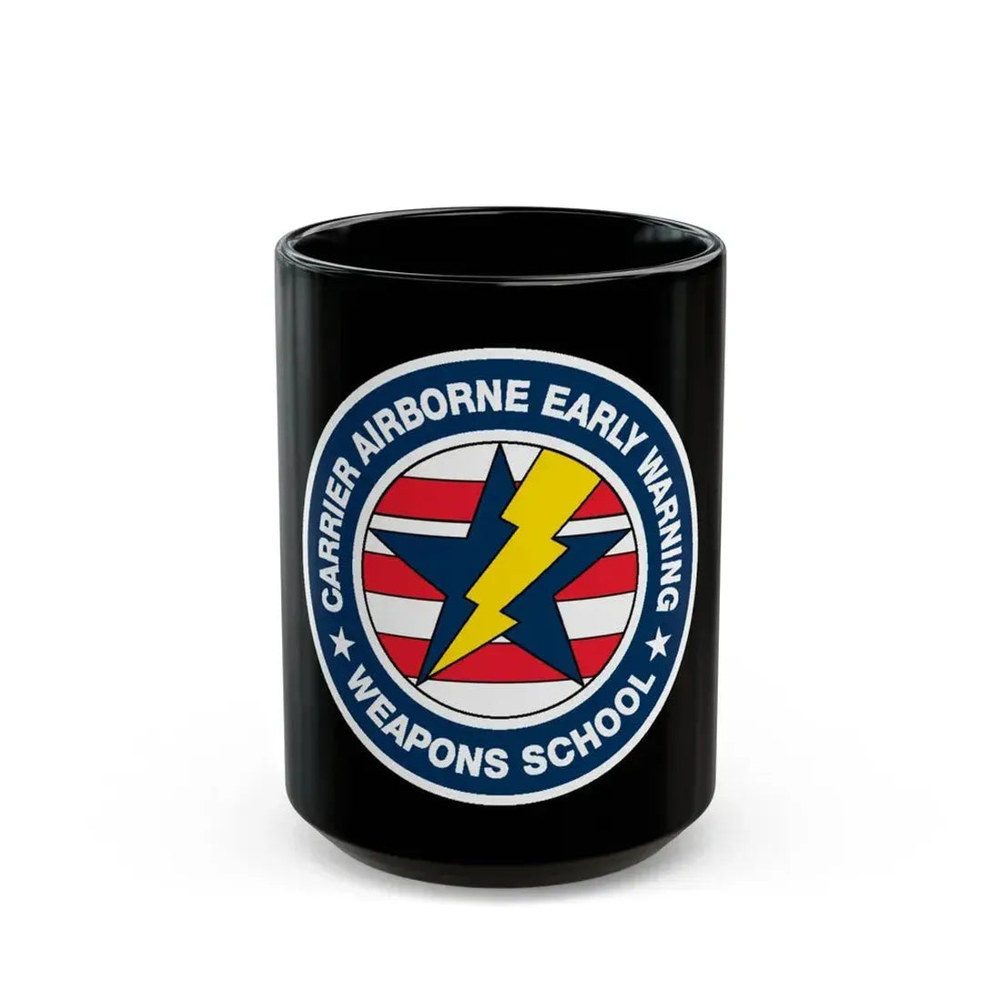 Carrier Airborne Early Warning Weapons School Bolt (U.S. Navy) Black Coffee Mug - Go Mug Yourself