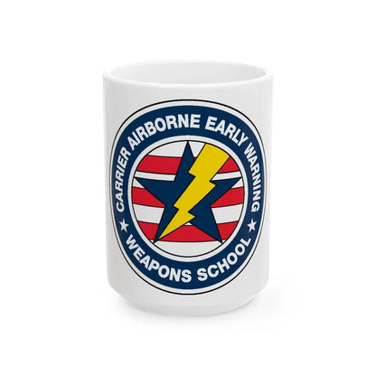 Carrier Airborne Early Warning Weapons School Bolt (U.S. Navy) White Coffee Mug 15oz - Go Mug Yourself