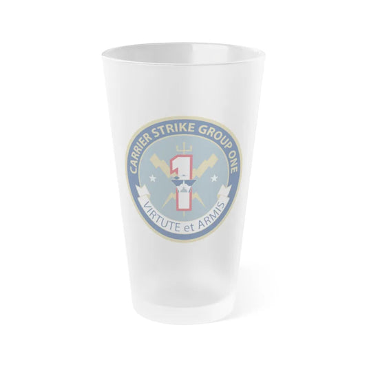 Carrier Strike Group 1 (U.S. Navy) Frosted Pint Glass 16oz-Go Mug Yourself