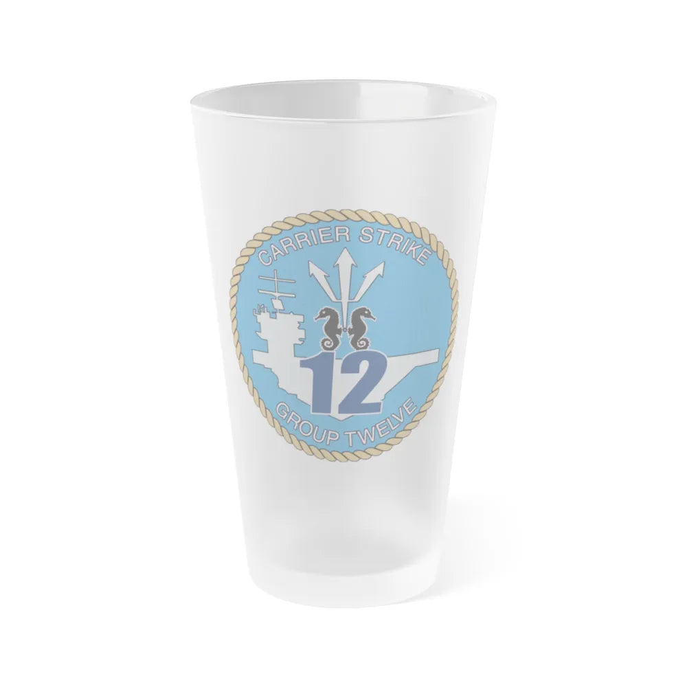 Carrier Strike Group 12 CSG 12 (U.S. Navy) Frosted Pint Glass 16oz-Go Mug Yourself