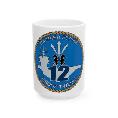 Carrier Strike Group 12 CSG 12 (U.S. Navy) White Coffee Mug 15oz - Go Mug Yourself