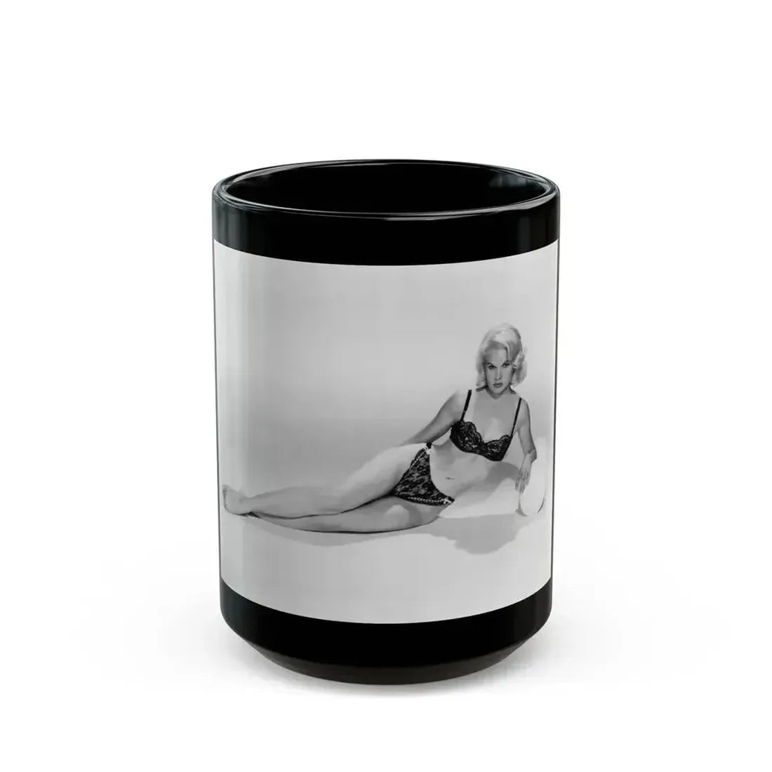 Carroll Baker #23 (Vintage Female Icon) Black Coffee Mug 15oz - Go Mug Yourself