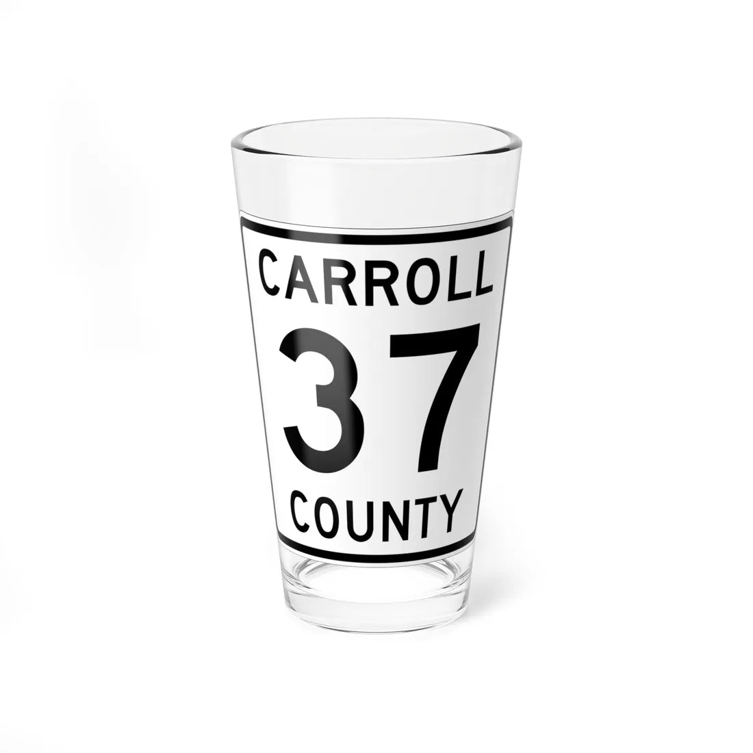 Carroll County Route 37 OH (Ohio) (Road Sign) Pint Glass 16oz 16oz - Go Mug Yourself