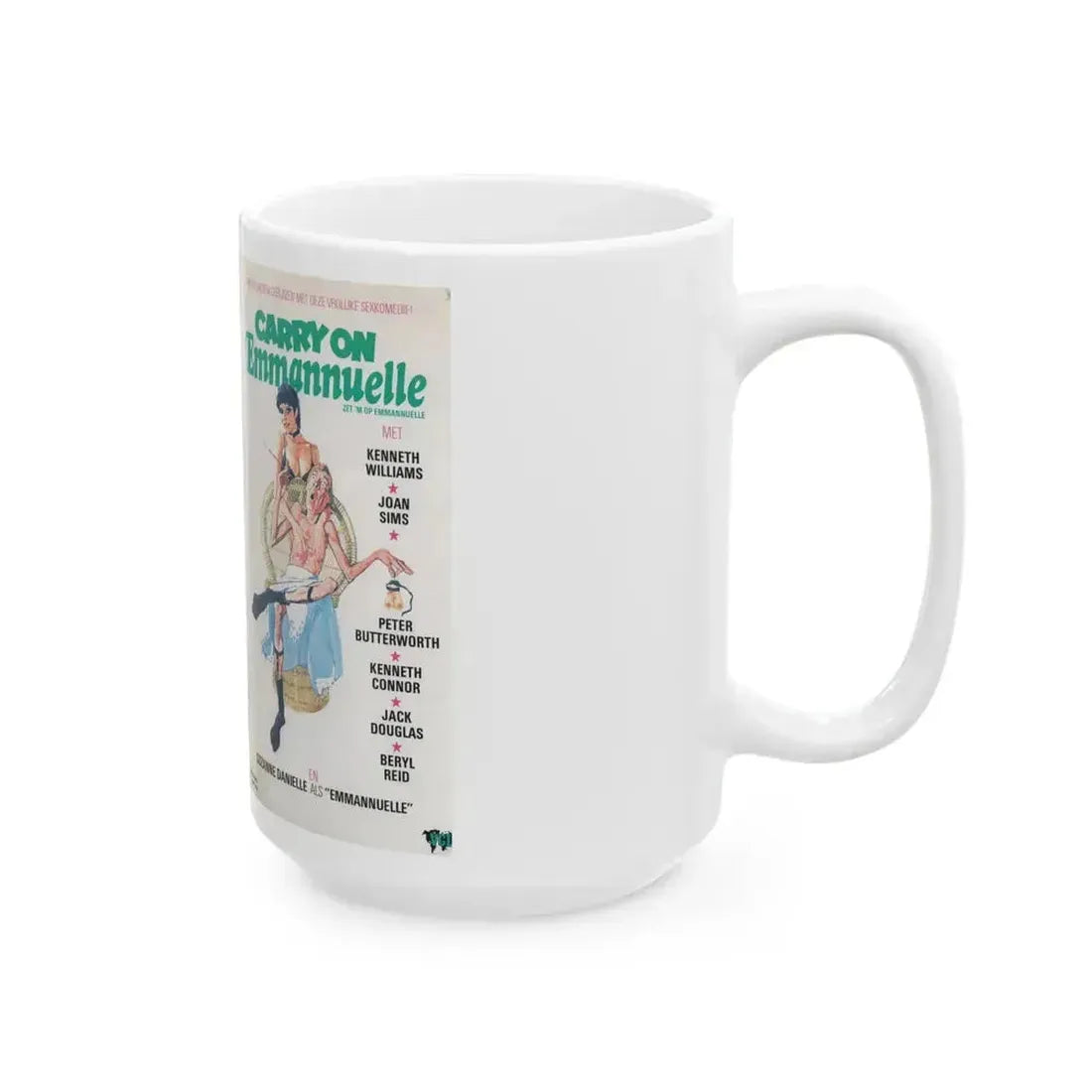 CARRY ON EMMANNUELLE (VHS COVER) - White Coffee Mug - Go Mug Yourself