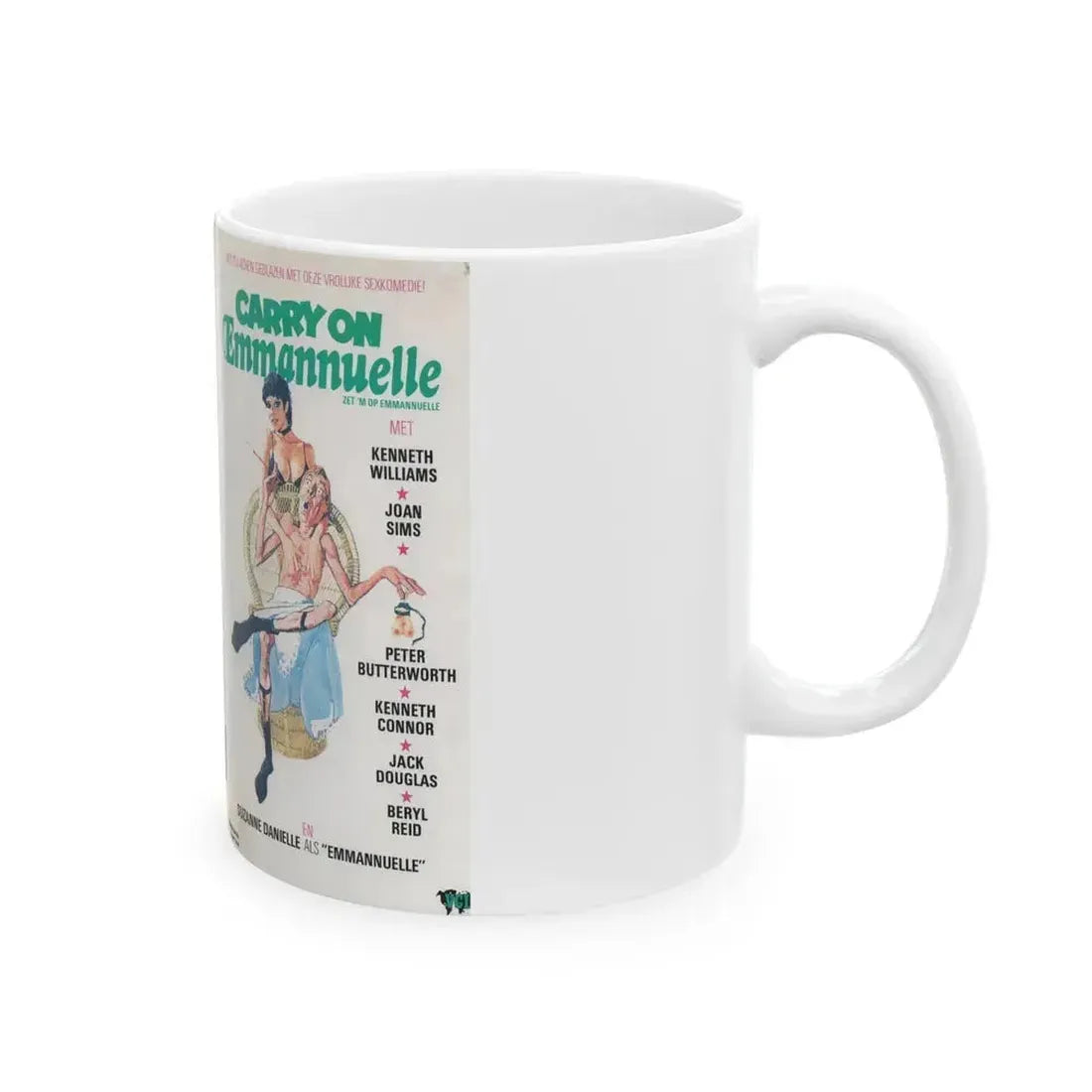 CARRY ON EMMANNUELLE (VHS COVER) - White Coffee Mug - Go Mug Yourself