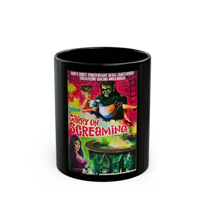 CARRY ON SCREAMING 1966 Movie Poster - Black Coffee Mug 11oz - Go Mug Yourself