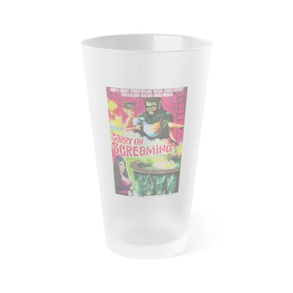 CARRY ON SCREAMING 1966 Movie Poster - Frosted Pint Glass 16oz-16oz-Frosted-Go Mug Yourself