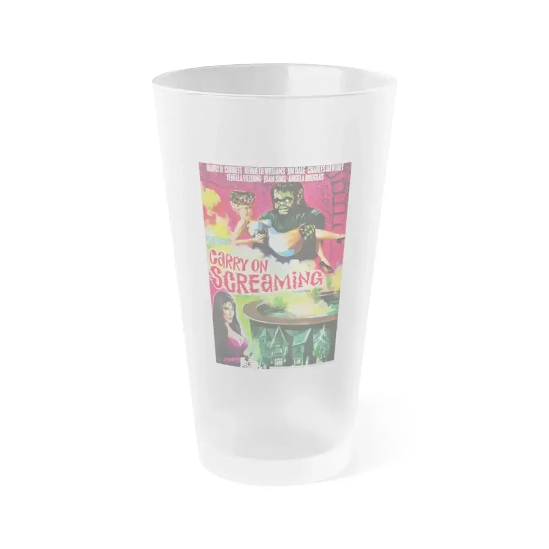 CARRY ON SCREAMING 1966 Movie Poster - Frosted Pint Glass 16oz 16oz Frosted - Go Mug Yourself