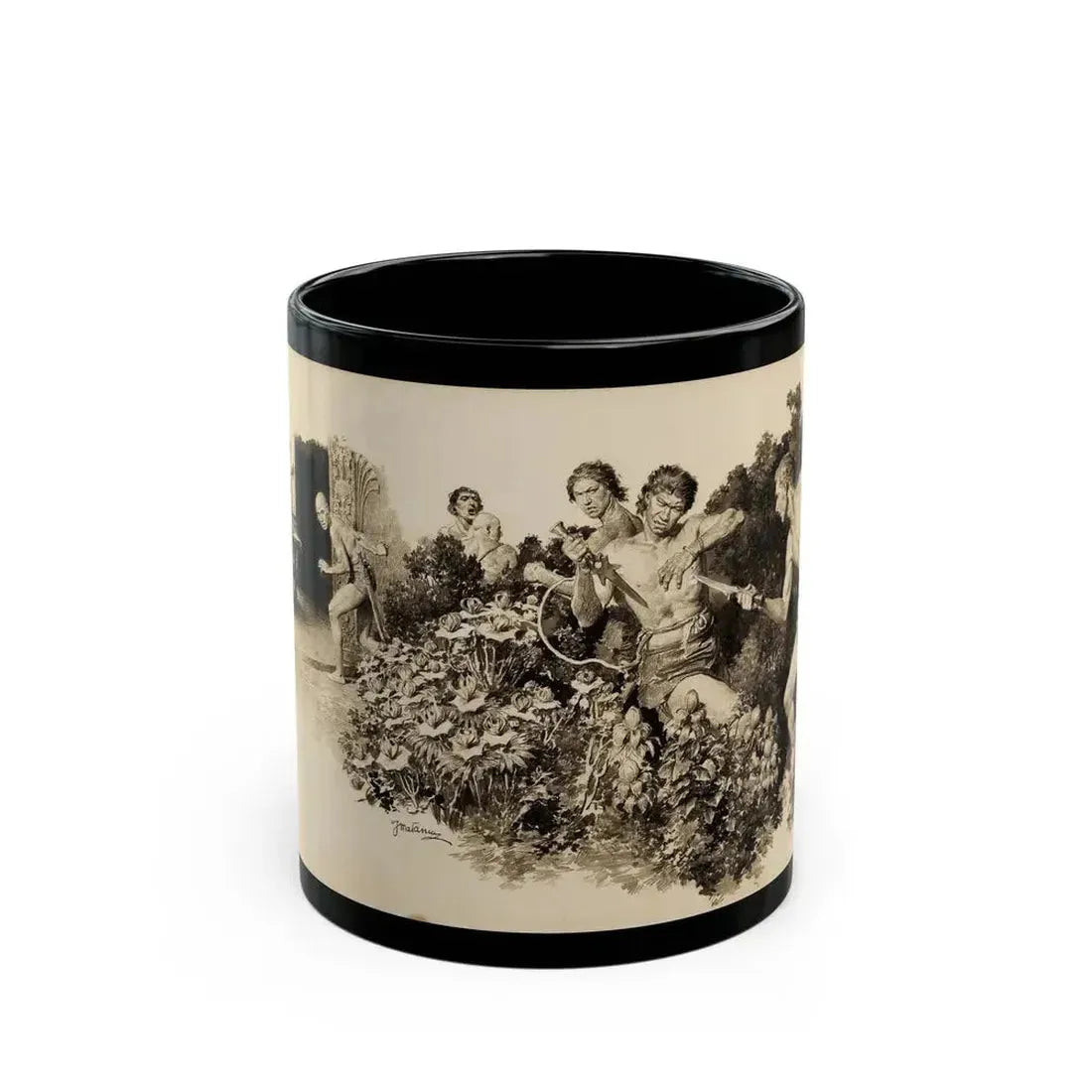 Carson of Venus, The Passing Show illustration, 1933 - Black Coffee Mug 11oz - Go Mug Yourself