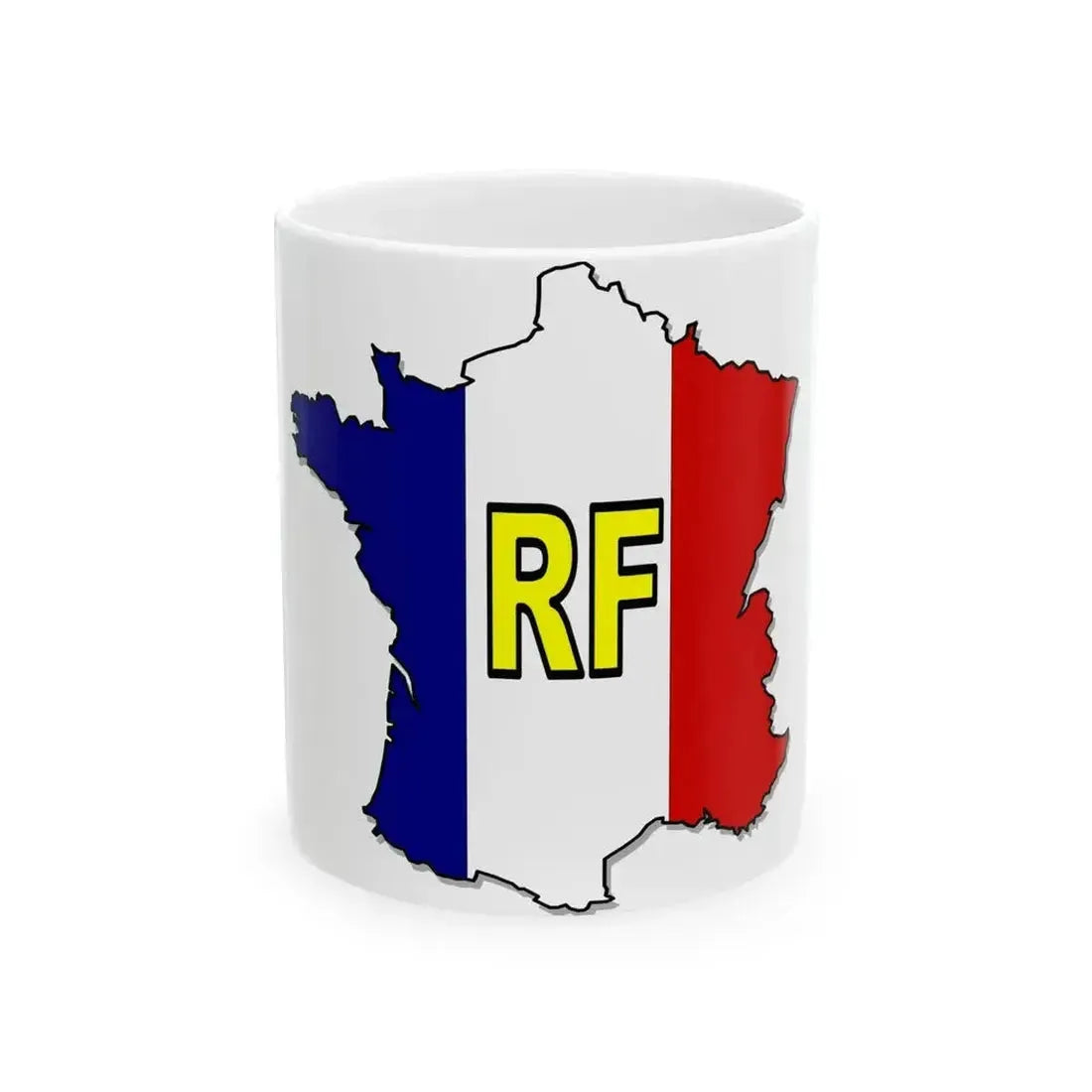 CARTE DRAPEAU FRANCE (France) White Coffee Mug 11oz - Go Mug Yourself