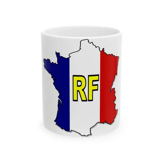 CARTE DRAPEAU FRANCE (France) White Coffee Mug 11oz - Go Mug Yourself