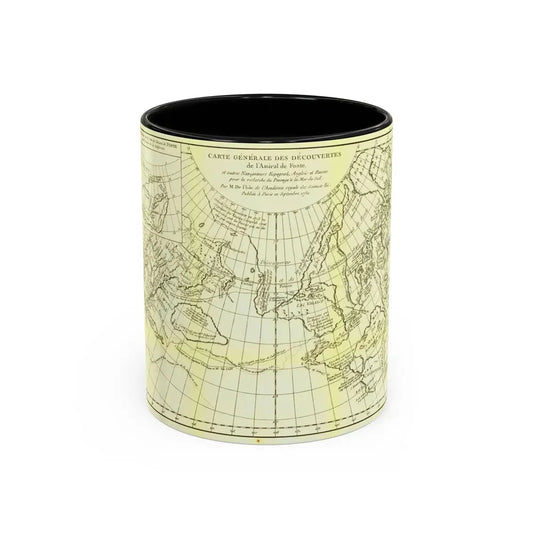 Carte Generale des Decouvertes de l'Amiral de Fonte (1762) (Map) Accent Coffee Mug 11oz Black - Go Mug Yourself