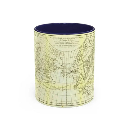 Carte Generale des Decouvertes de l'Amiral de Fonte (1762) (Map) Accent Coffee Mug 11oz Navy - Go Mug Yourself