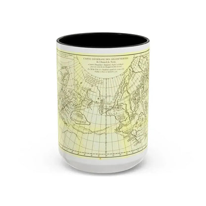 Carte Generale des Decouvertes de l'Amiral de Fonte (1762) (Map) Accent Coffee Mug 15oz Black - Go Mug Yourself