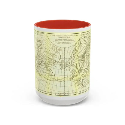 Carte Generale des Decouvertes de l'Amiral de Fonte (1762) (Map) Accent Coffee Mug 15oz Red - Go Mug Yourself