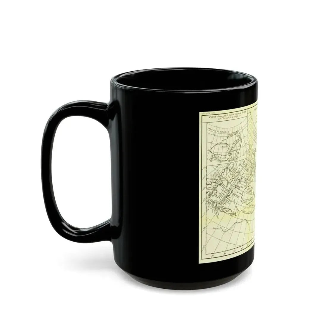 Carte Generale des Decouvertes de l'Amiral de Fonte (1762) (Map) Black Coffee Mug - Go Mug Yourself