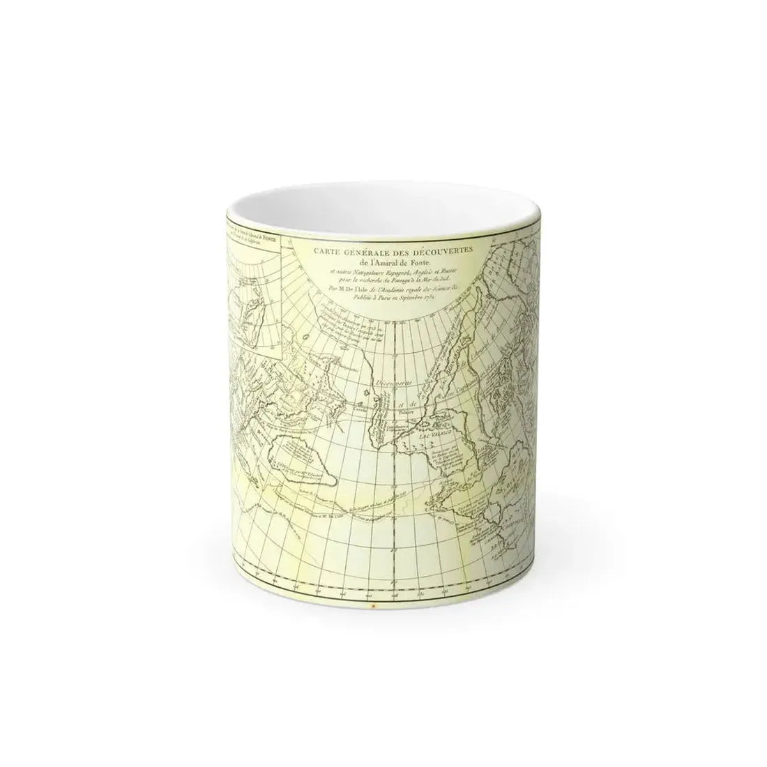 Carte Generale des Decouvertes de l'Amiral de Fonte (1762) (Map) Color Changing Mug 11oz Default Title - Go Mug Yourself