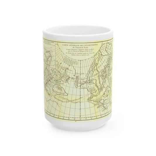Carte Generale des Decouvertes de l'Amiral de Fonte (1762) (Map) White Coffee Mug 15oz - Go Mug Yourself