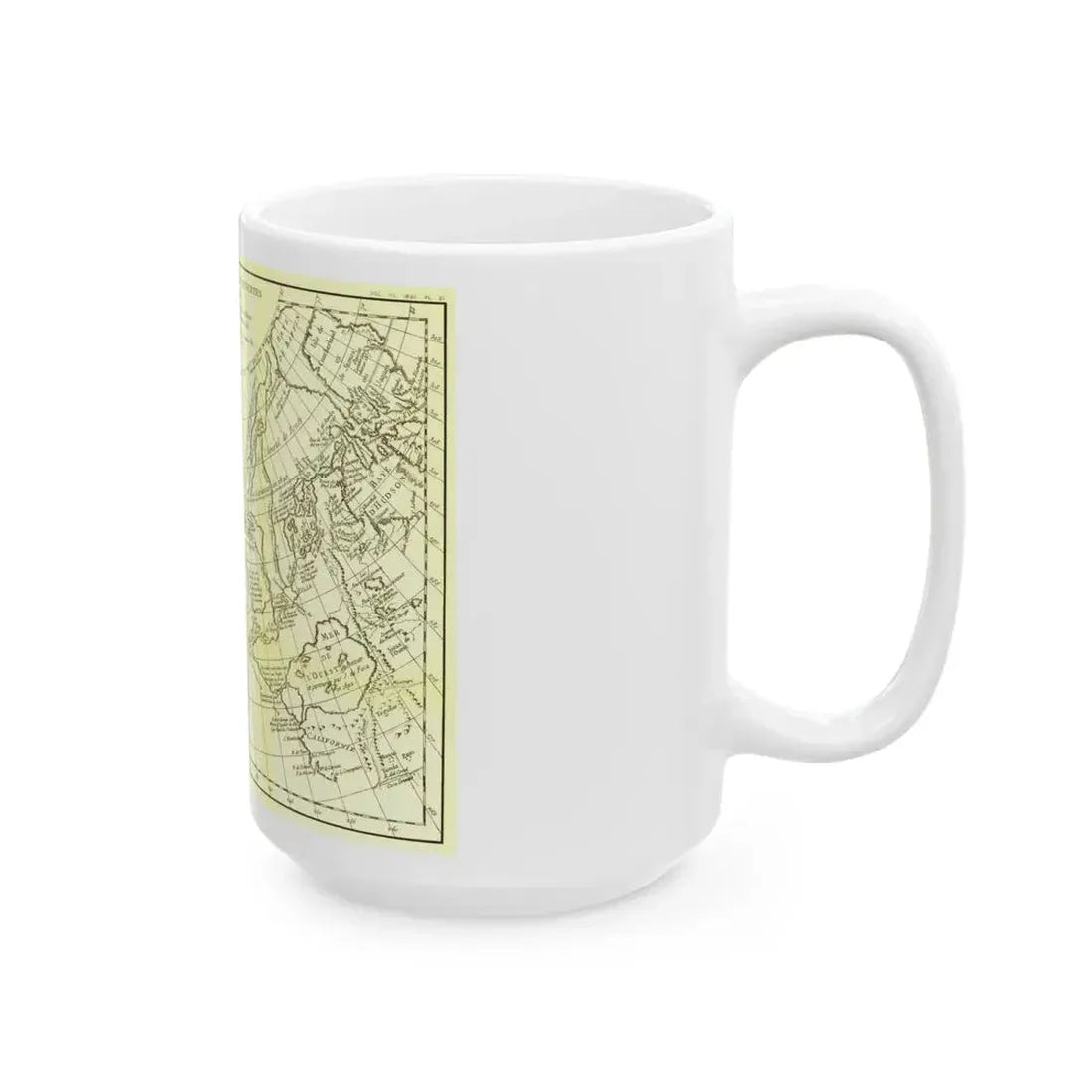 Carte Generale des Decouvertes de l'Amiral de Fonte (1762) (Map) White Coffee Mug - Go Mug Yourself