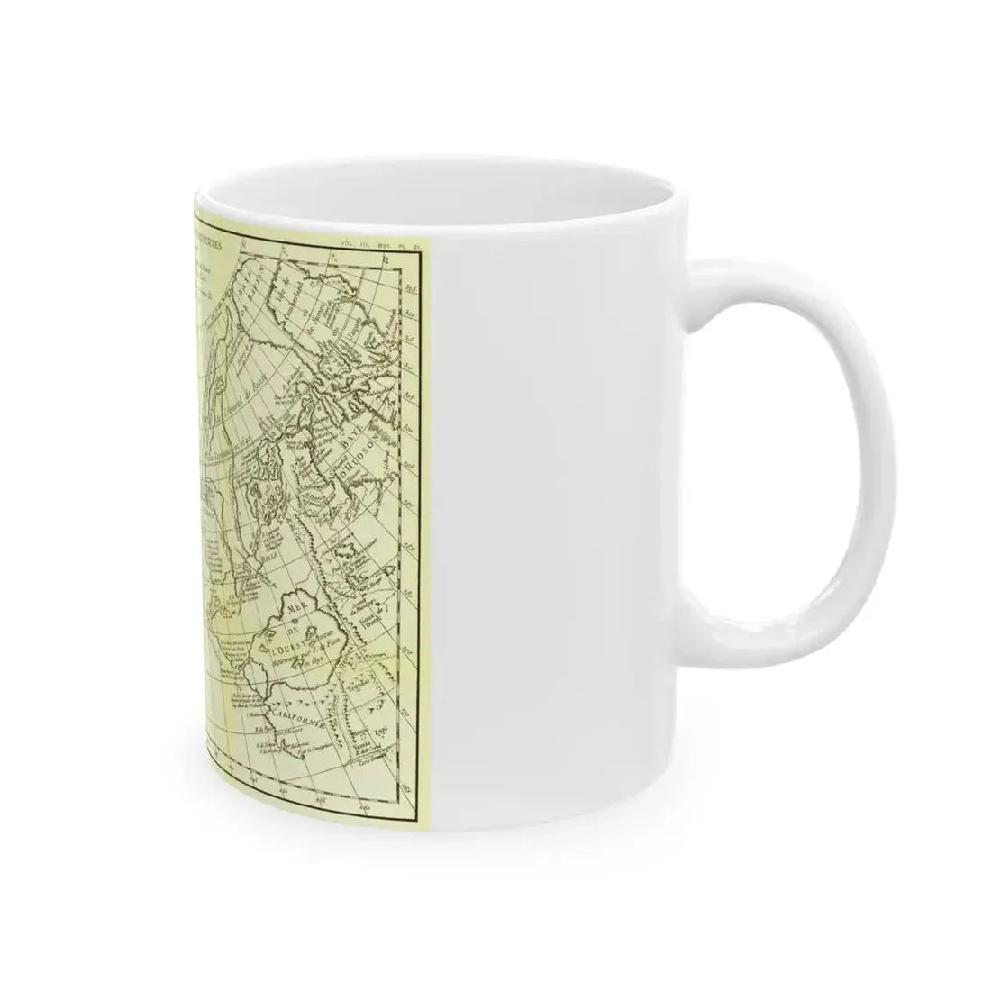 Carte Generale des Decouvertes de l'Amiral de Fonte (1762) (Map) White Coffee Mug - Go Mug Yourself