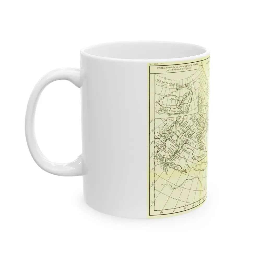 Carte Generale des Decouvertes de l'Amiral de Fonte (1762) (Map) White Coffee Mug - Go Mug Yourself