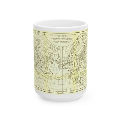 Carte Generale des Decouvertes de l'Amiral de Fonte (1762) (Map) White Coffee Mug-15oz-Go Mug Yourself