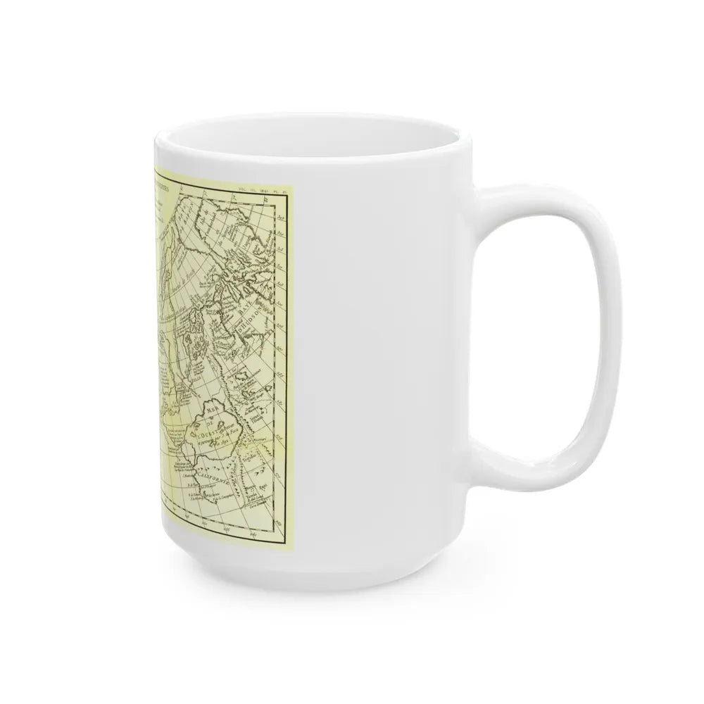 Carte Generale des Decouvertes de l'Amiral de Fonte (1762) (Map) White Coffee Mug-Go Mug Yourself