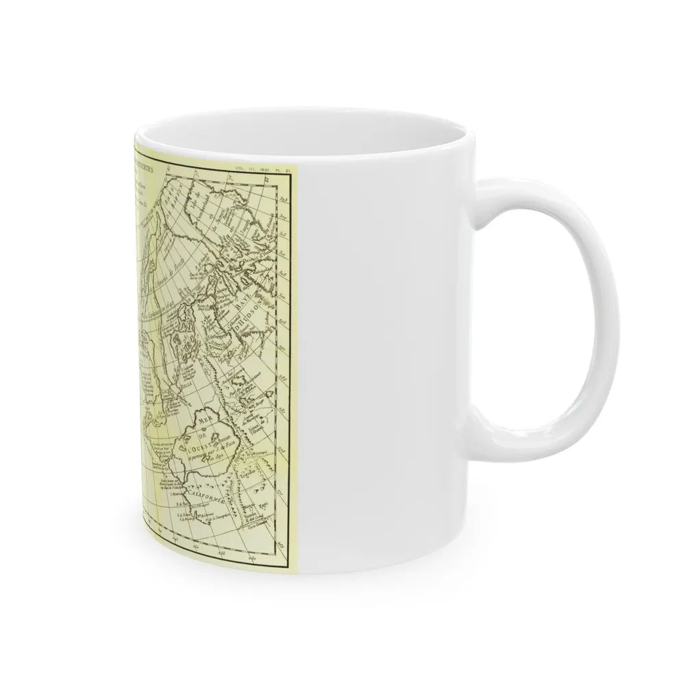 Carte Generale des Decouvertes de l'Amiral de Fonte (1762) (Map) White Coffee Mug-Go Mug Yourself