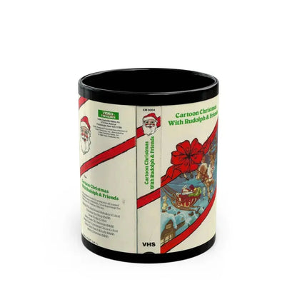 CARTOON CHRISTMAS WITH RUDOLPH AND FRIENDS (VHS COVER) - Black Coffee Mug 11oz - Go Mug Yourself
