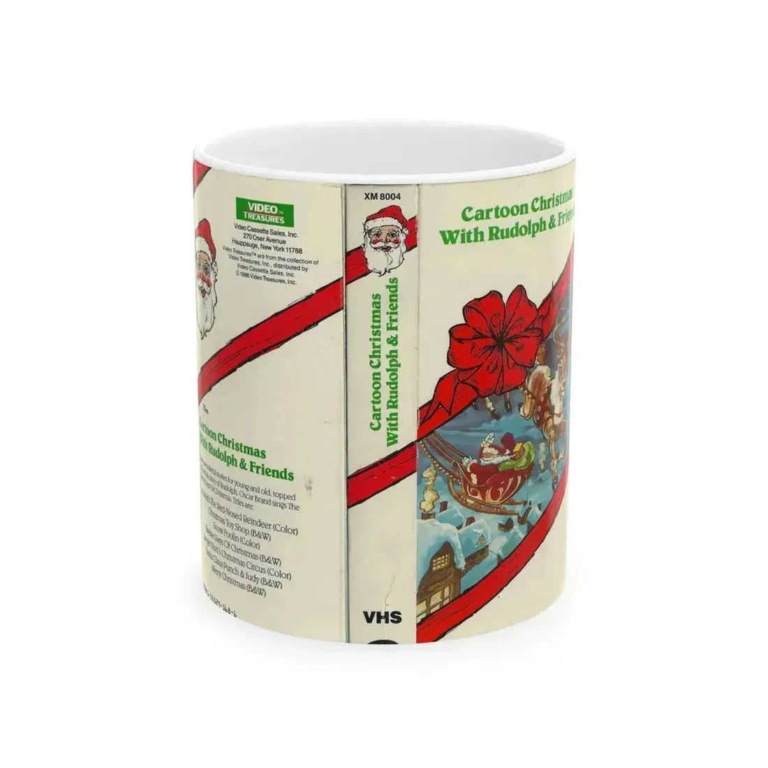 CARTOON CHRISTMAS WITH RUDOLPH AND FRIENDS (VHS COVER) - White Coffee Mug 11oz - Go Mug Yourself