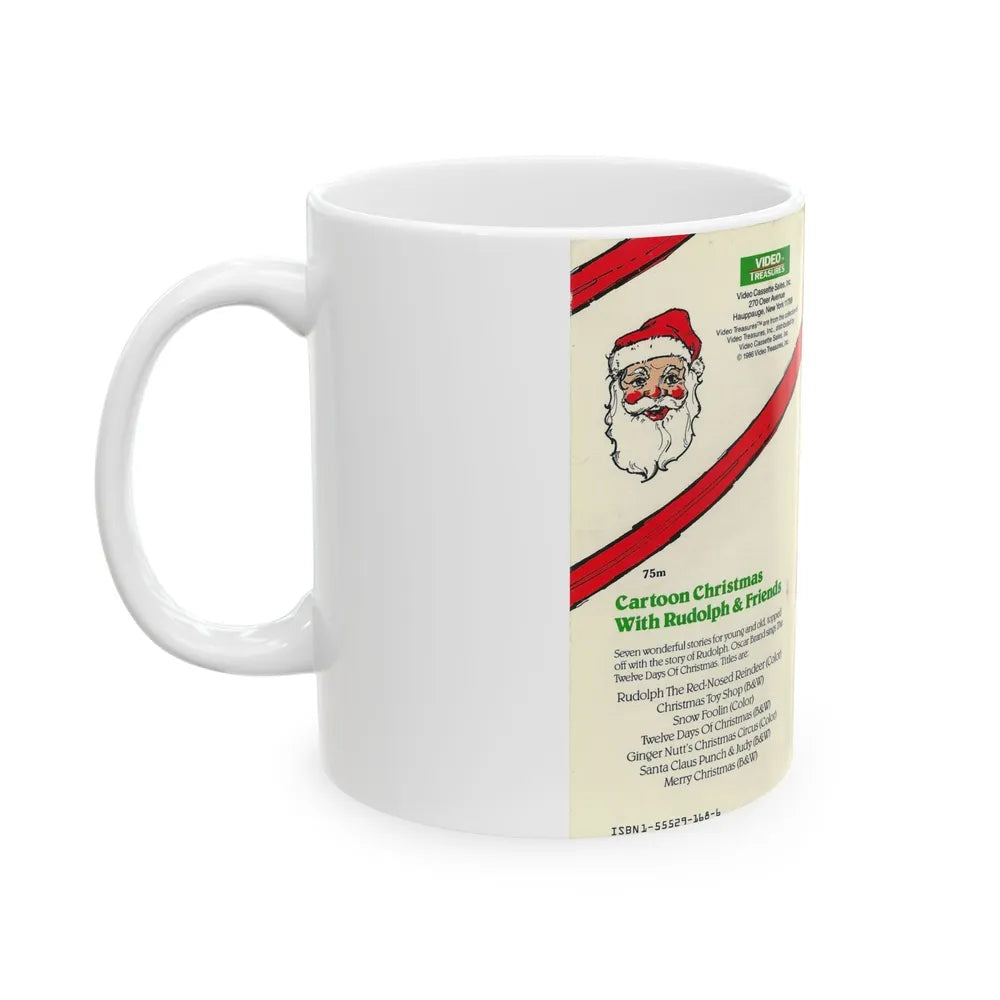 CARTOON CHRISTMAS WITH RUDOLPH AND FRIENDS (VHS COVER) - White Coffee Mug-Go Mug Yourself