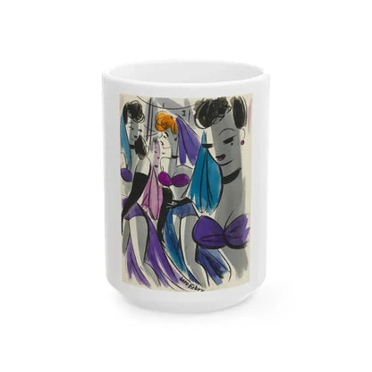 Cartoon illustration_1 - White Coffee Mug 15oz - Go Mug Yourself