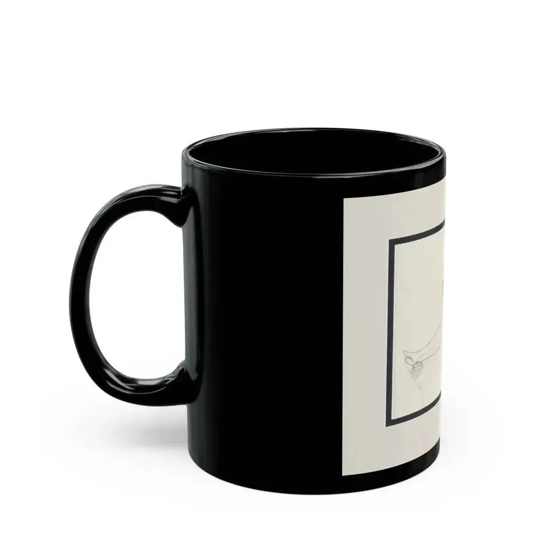 Cartoon Preliminary Pencil Illustration (1) - Black Coffee Mug - Go Mug Yourself