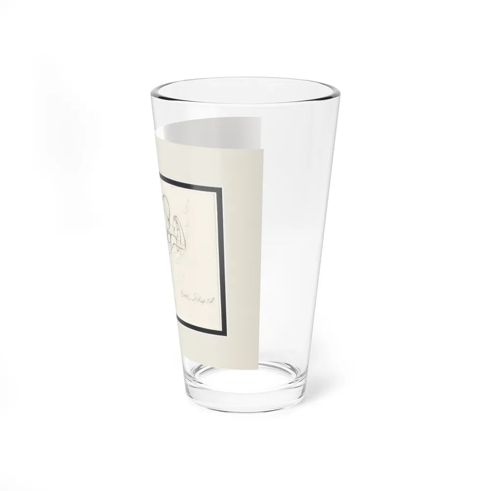 Cartoon Preliminary Pencil Illustration (1) (Magazine Illustration) Pint Glass 16oz-Go Mug Yourself