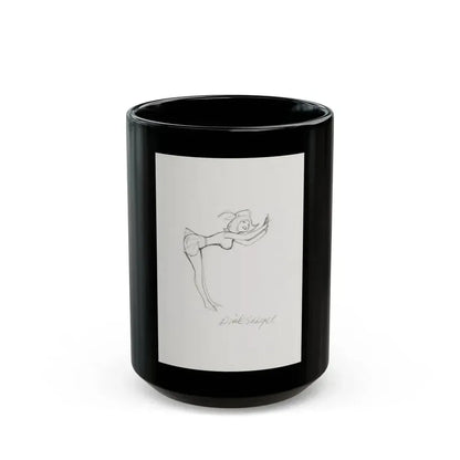 Cartoon Preliminary Pencil Illustration (2) - Black Coffee Mug 15oz - Go Mug Yourself