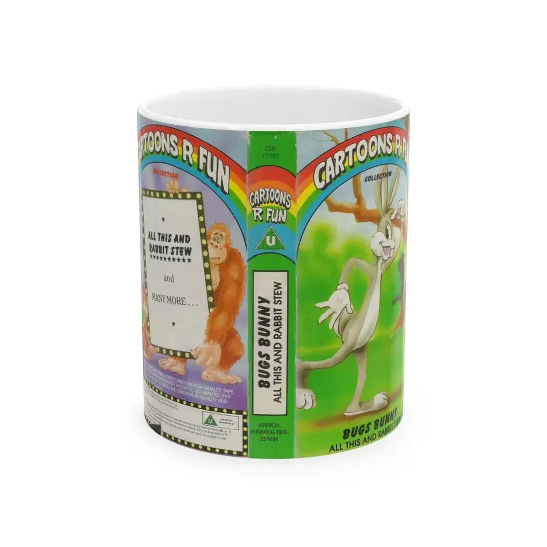 CARTOONS R FUN COLLECTION BUGS BUNNY (VHS COVER) - White Coffee Mug 11oz - Go Mug Yourself
