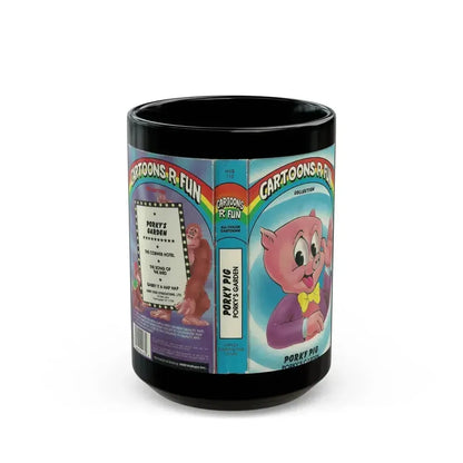 CARTOONS R FUN COLLECTION PORKYS GARDEN (VHS COVER) - Black Coffee Mug 15oz - Go Mug Yourself