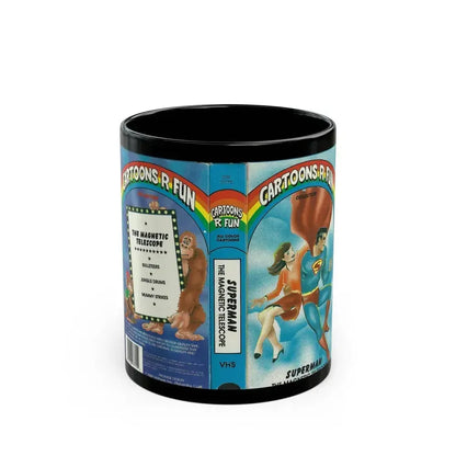 CARTOONS R FUN COLLECTION SUPERMAN THE MAGNETIC TELESCOPE (VHS COVER) - Black Coffee Mug 11oz - Go Mug Yourself