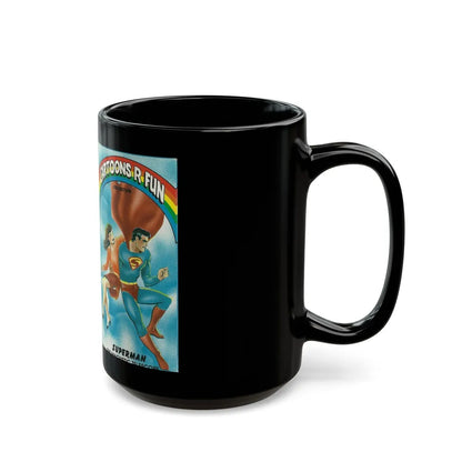 CARTOONS R FUN COLLECTION SUPERMAN THE MAGNETIC TELESCOPE (VHS COVER) - Black Coffee Mug-Go Mug Yourself