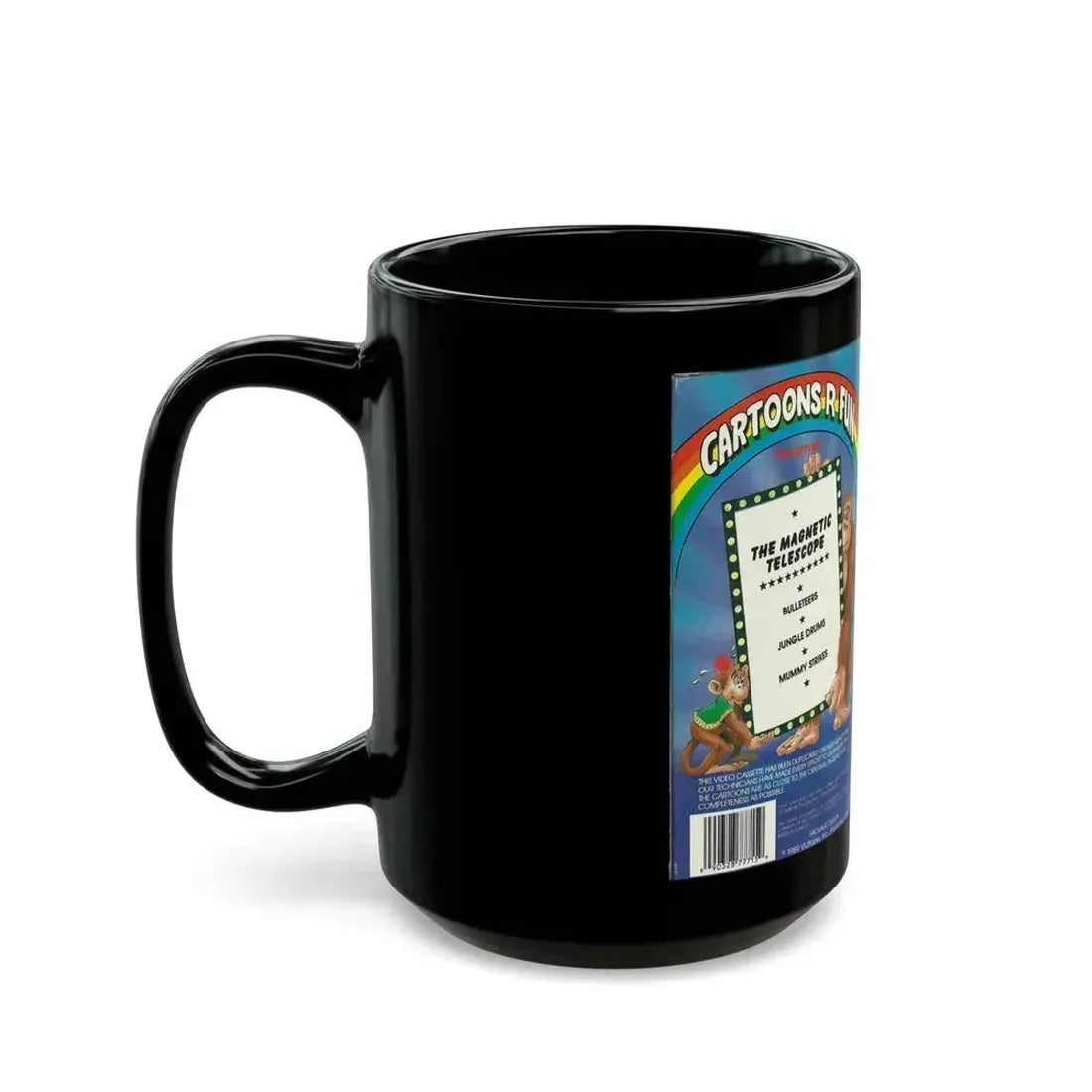 CARTOONS R FUN COLLECTION SUPERMAN THE MAGNETIC TELESCOPE (VHS COVER) - Black Coffee Mug - Go Mug Yourself
