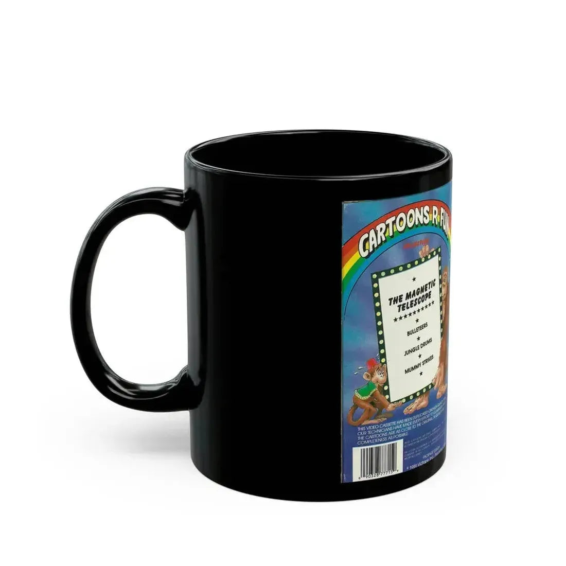 CARTOONS R FUN COLLECTION SUPERMAN THE MAGNETIC TELESCOPE (VHS COVER) - Black Coffee Mug - Go Mug Yourself