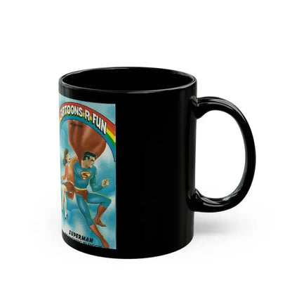 CARTOONS R FUN COLLECTION SUPERMAN THE MAGNETIC TELESCOPE (VHS COVER) - Black Coffee Mug - Go Mug Yourself
